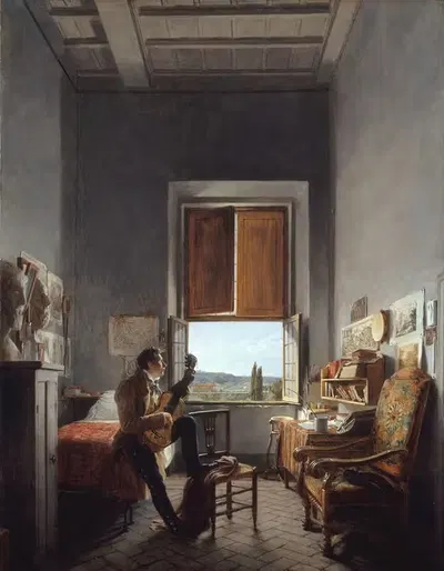 Леон Пальер (1787–1820) в своей комнате в Вилле Медичи, Рим by Жан Алё, 1787–1820 — digital art print download