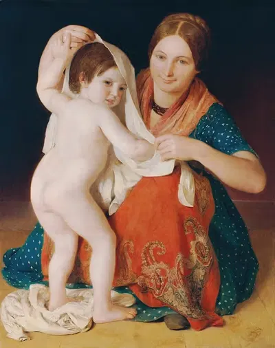 Свежая рубашка by Иоганн Баптист Рейтер, 1847 — digital art print download