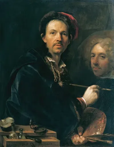 Автопортрет у мольберта by Иоганн Купецкий, 1709 — digital art print download