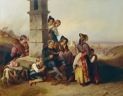 Отдых паломников by Иоганн Маттиас Ранфтль, 1852 — digital art print download