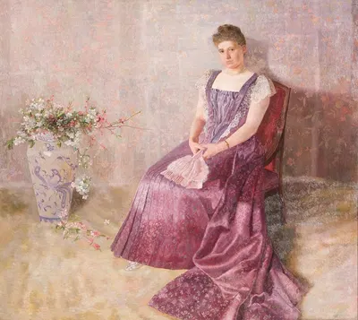 Das lila Staatskleid. Frau von Birkenreuth by Karl Mediz, 1891 — digital art print download