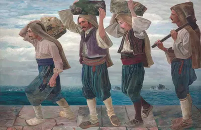 Каменщики из Рагузы by Карл Медиц, 1898 — digital art print download