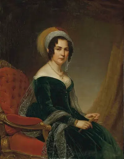 Dame au turban ou portrait de madame Moritz Koenigswarter, née Cécilia Wertheimer by Louis Camille Muraton — digital art…