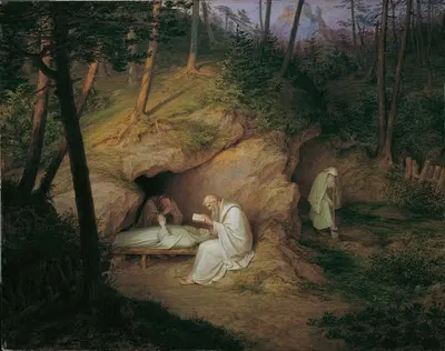 Мертвый отшельник by Людвиг Фердинанд Шнорр фон Каролсфельд, 1850 — digital art print download