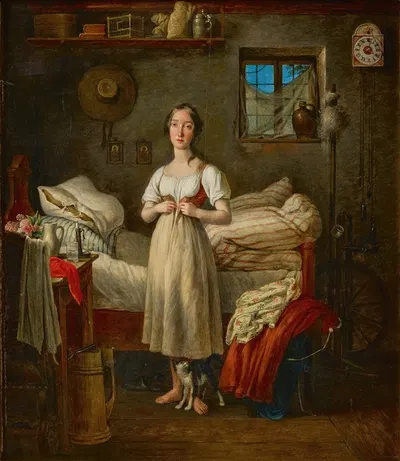 Утренний туалет девушки by Михаэль Нидер, 1836 — digital art print download