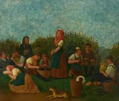 Отдых в винограднике (Семья Шрайбер) by Михаэль Нидер, 1872 — digital art print download