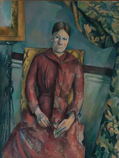 Madame Cézanne (Hortense Fiquet, 1850–1922) in a Red Dress by Paul Cézanne — digital art print download