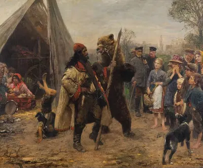 Ведущий медведя by Пауль Фридрих Мейерхейм, 1890 — digital art print download