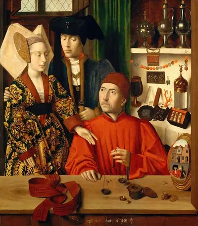 Золотых дел мастер в своей мастерской by Петр Христус, 1449 — digital art print download