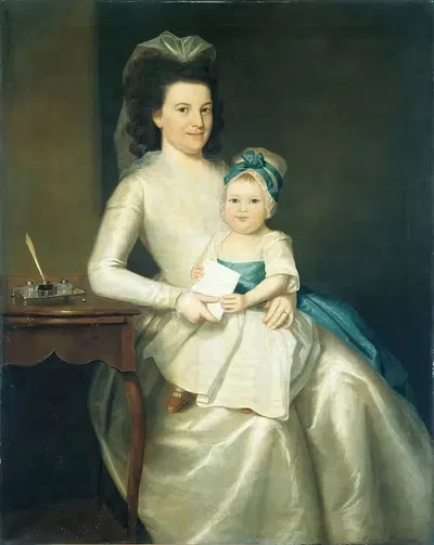 Леди Уильямс и ребенок by Ральф Эрл, 1783 — digital art print download