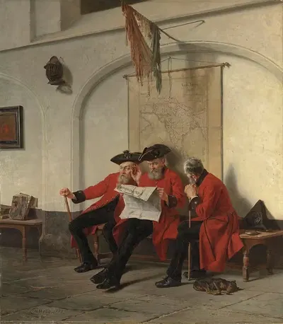 'Новости с фронта' by Чарльз Меер Уэбб, 1880 — digital art print download