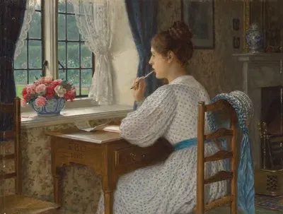 Блуждающие мысли by Эдмунд Блэр Лейтон, 1913 — digital art print download