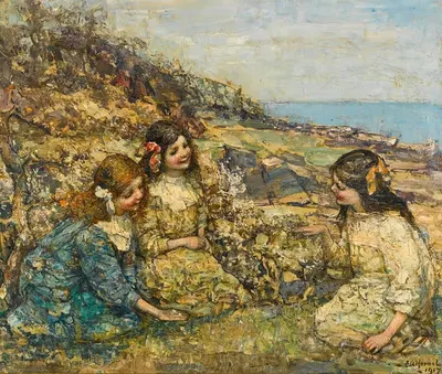 Дуновение одуванчика by Эдвард Аткинсон Хорнел, 1917 — digital art print download