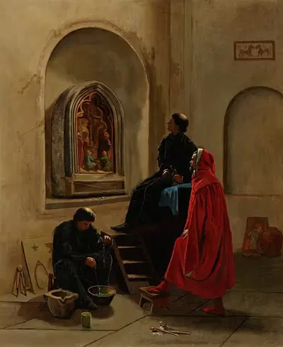 Художник рисует церковь by Эдвин Хоуланд Блашфилд, 1870 — digital art print download