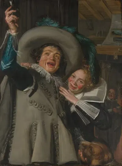 Young Man and Woman in an Inn by Frans Hals, 1623 — digital art print download