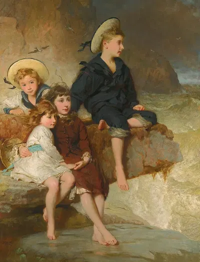 Дети сэра Х. Хасси Вивиана by Джордж Элгар Хикс, 1883 — digital art print download