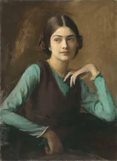 Портрет Клотильды фон Дерп (госпожа Сахарова) by Джордж Спенсер Уотсон, 1912 — digital art print download