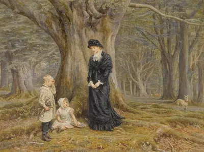 The lady of the manor by Helen Allingham, 1880 — digital art print download