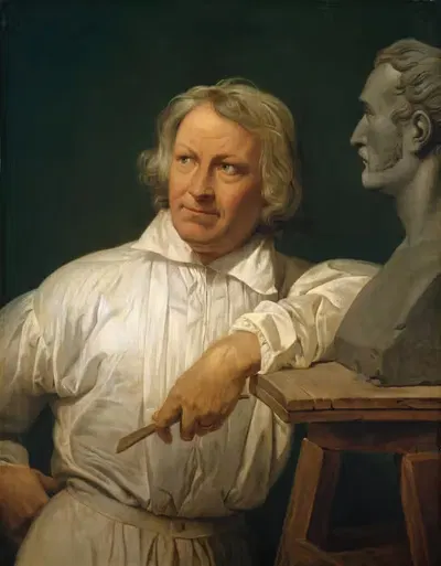 Бертель Торвальдсен (1768–1844) с бюстом Ораса Верне by Гораций Верне, 1768–1844 — digital art print download