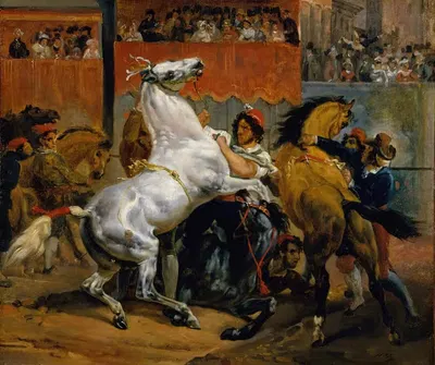 Начало гонки без всадников by Гораций Верне, 1820 — digital art print download