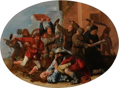 Битва между Карнавальным и Постным периодами by Ян Мьенсе Моленар, 1633-1634 — digital art print download