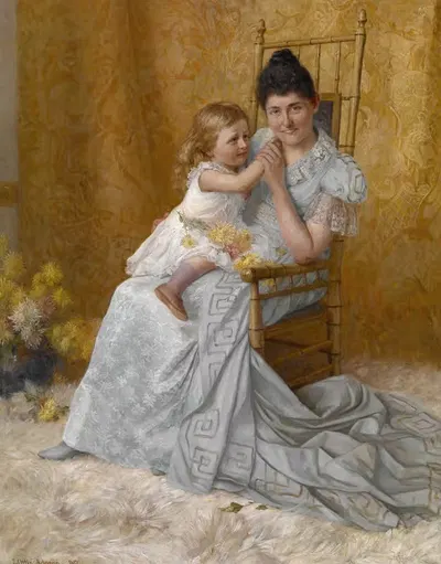 Портрет Марты Уайзор Марш и сына Джона Эдвина by Джон Оттис Адамс, 1892 — digital art print download