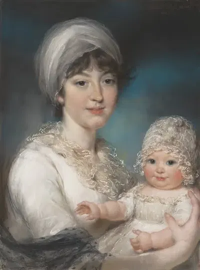 Миссис Роберт Шурлок (Генриетта Энн Джейн Рассел, 1775–1849) и её дочь Энн by Джон Рассел, 1801 — digital art print download