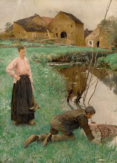 Подъем сетей by Жюль Алексис Мюнье, 1891 — digital art print download