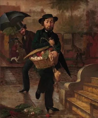 Молодой муж; Первый маркетинг by Лилли Мартин Спенсер, 1854 — digital art print download