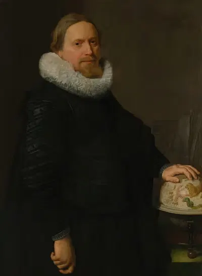 Man with a Celestial Globe by Nicolaes Eliasz. Pickenoy, 1624 — digital art print download