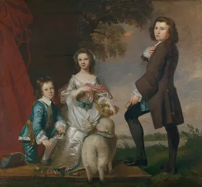 Томас (1740–1825) и Марта Нит (1741–после 1795) с его наставником, Томасом Нидемом by Сэр Джошуа Рейнольдс, 1740–1825 —…