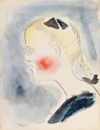 Girl with Red Cheeks by Sulho Sipilä, 1923 — digital art print download