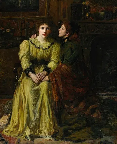 A Shared Confidence by Thomas Edwin Mostyn, 1895-1896 — digital art print download