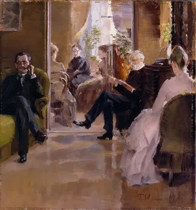 Interior from Rudolfina Wasastjerna's home in Helsinki, Pohjoisranta 6 by Torsten Wasastjerna, 1889 — digital art print…