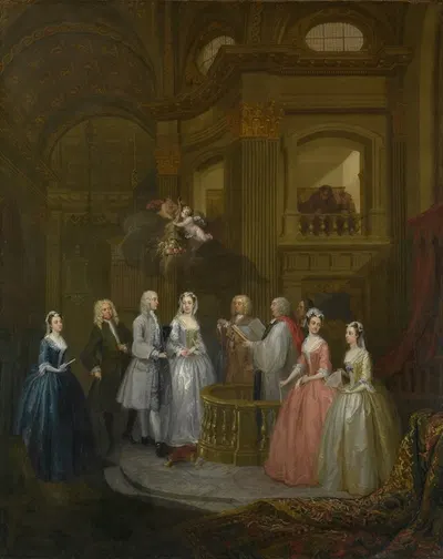 Свадьба Стивена Бекингема и Мэри Кокс by Уильям Хогарт, 1729 — digital art print download