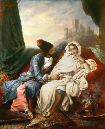 Прекрасная восточная и казак by Александр Мари Колен — digital art print download