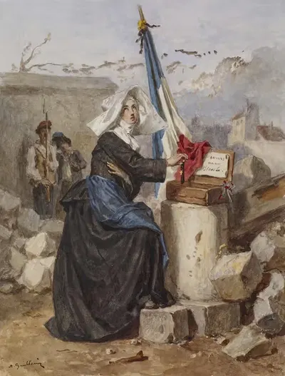Aid for the Wounded (Sister of Charity) by Alexandre-Marie Guillemin — digital art print download