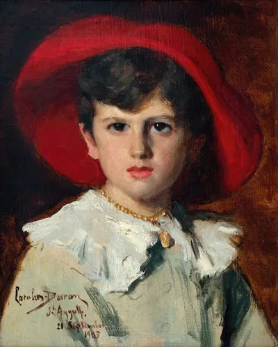 Ребёнок в красной шляпе (Мишель Фейдо, сын Жоржа) by Каролус-Дюран, 1905 — digital art print download