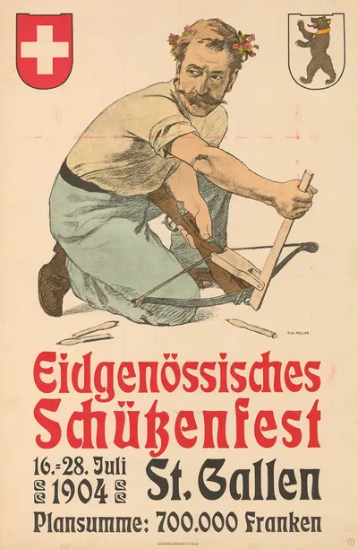 Eidgenössisches Schützenfest – St. Gallen by Albert Müller, 1904 — digital art print download