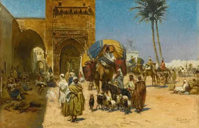 Караван у мечети by Ференц Эйзенхут, 1891 — digital art print download