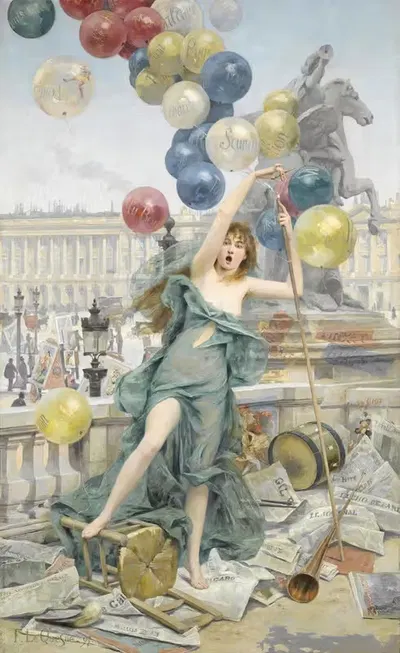 Аллегория рекламы by Фернан Ле Кен, 1897 — digital art print download