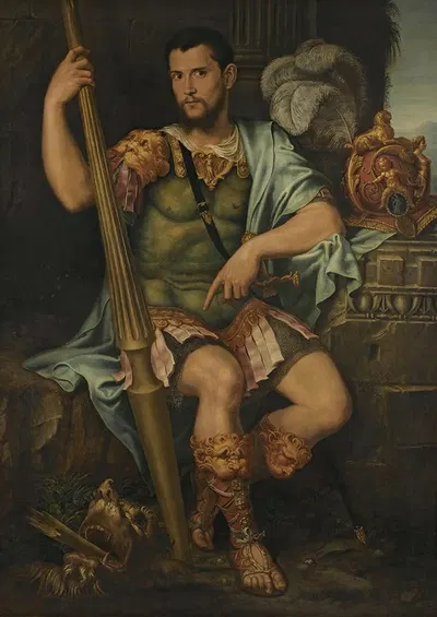 Portrait Of A Nobleman, Presumed To Be Jean De Dinteville, As St George by Francesco Primaticcio — digital art print download