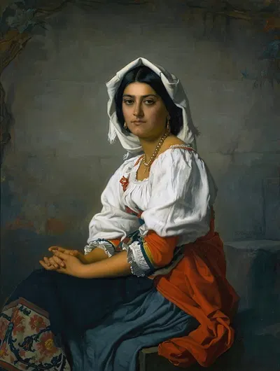 La Jeune Italienne by Henri Lehmann, 1863 — digital art print download