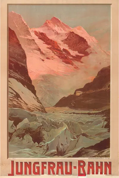 Jungfrau-Bahn by Anton Reckziegel, 1910 — digital art print download