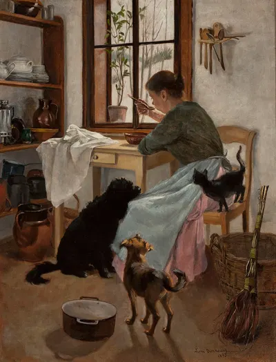 В комнате by Леона Бирковска, 1895 — digital art print download