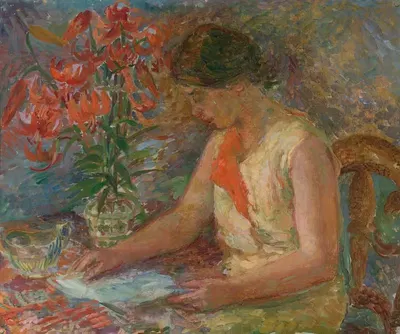Читающая женщина by Люциан Адвентович, 1937 — digital art print download