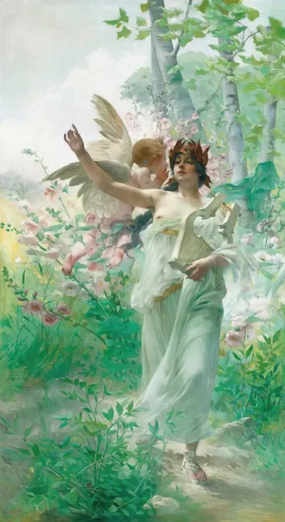 Allegory Of Music by Поль-Франсуа Кензак, 1897 — digital art print download