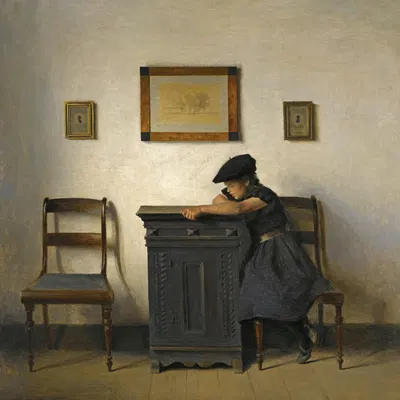Ung Kvinde I Interiør by Peter Ilsted — digital art print download
