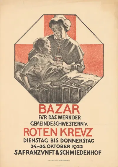 Bazar für das Werk der Gemeindeschwestern v. Roten Kreuz by Burkhard Mangold, 1922 — digital art print download