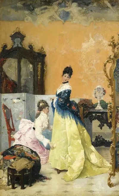 Желтое платье by Винченцо Капобианки, 1875 — digital art print download